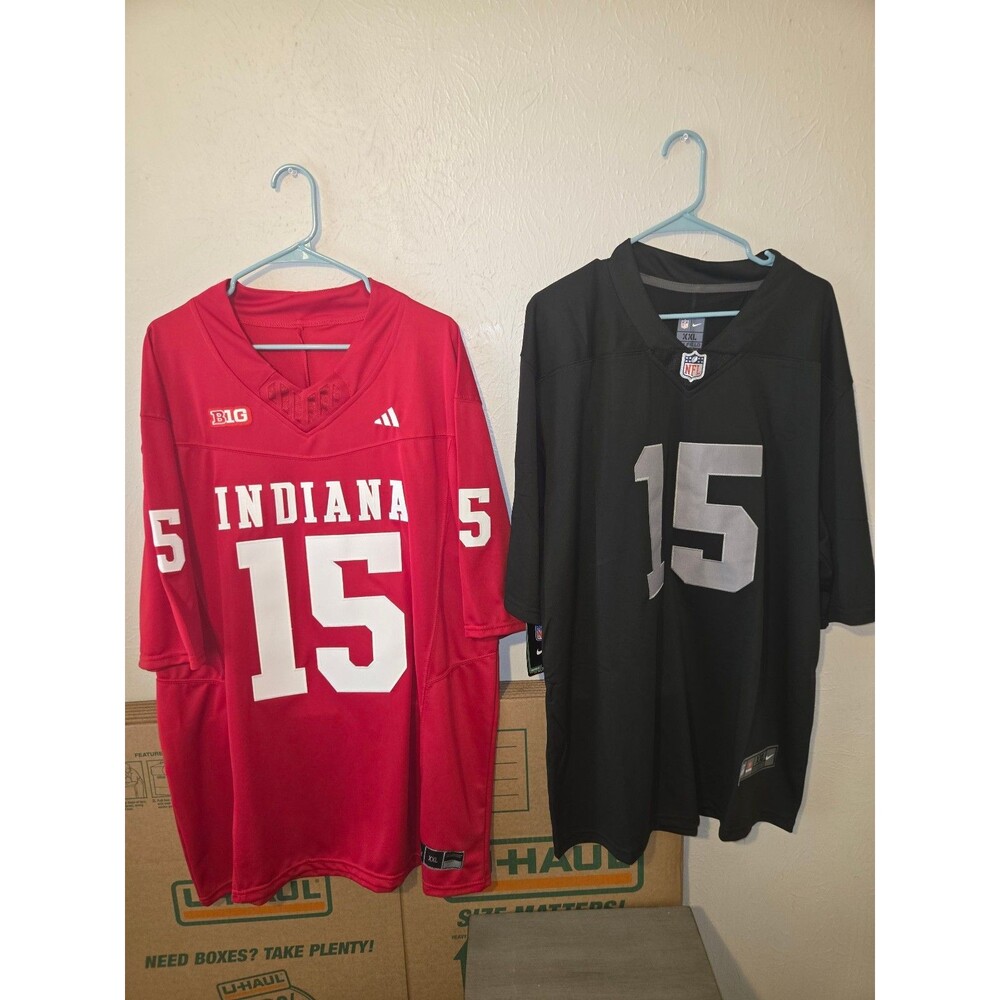 NWT Fernando Mendoza  Hoosiers and Raiders Jerseys Stitched Men’s XXL*Awesome!!